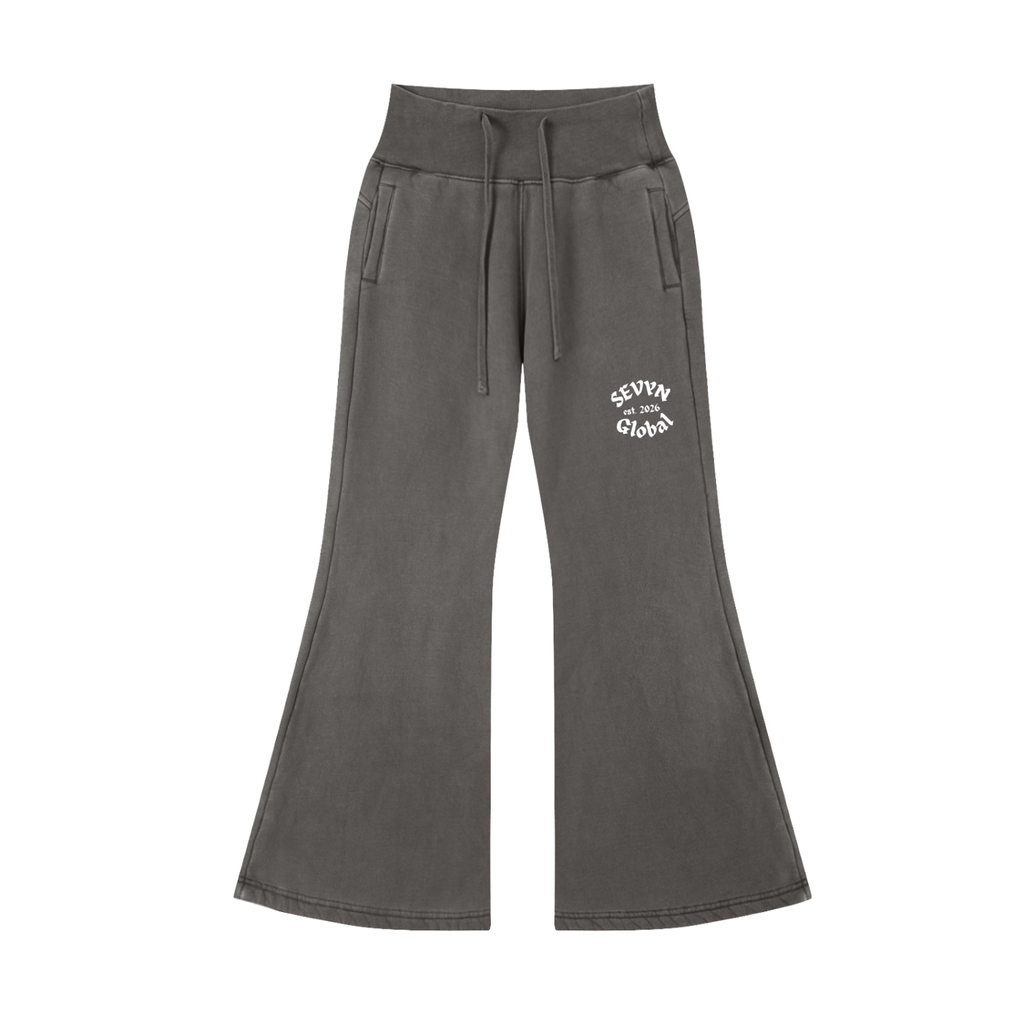 Vintage Washed Flared Fleece Pants