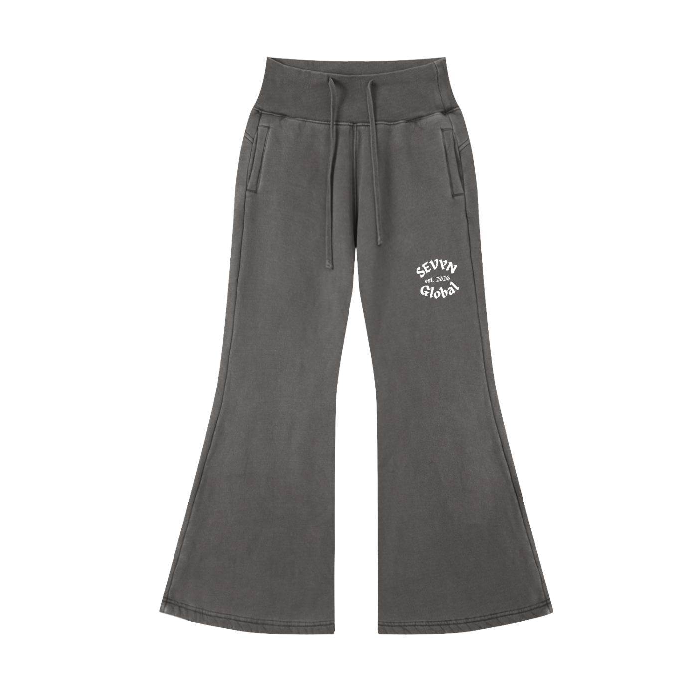 Vintage Washed Flared Fleece Pants