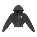 Vintage Washed Cropped Fleece Hoodie