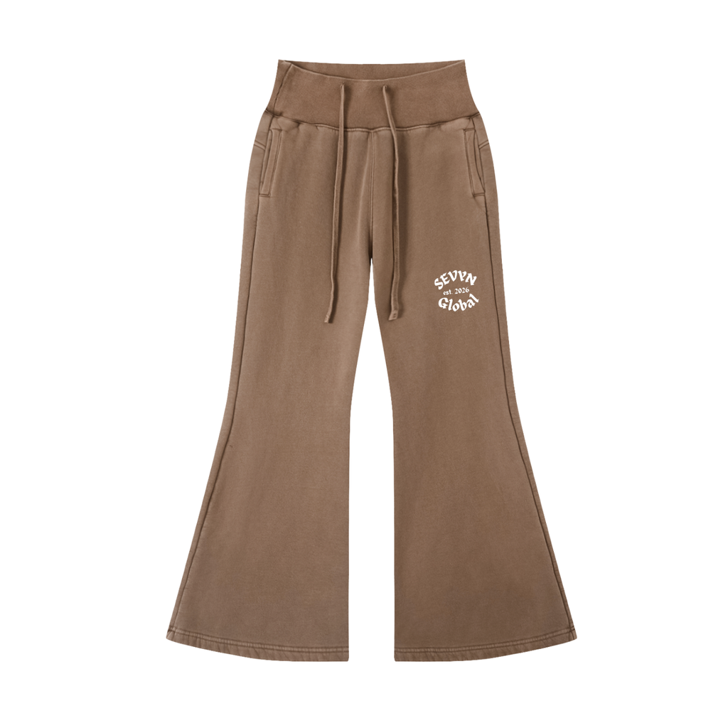 Vintage Washed Flared Fleece Pants