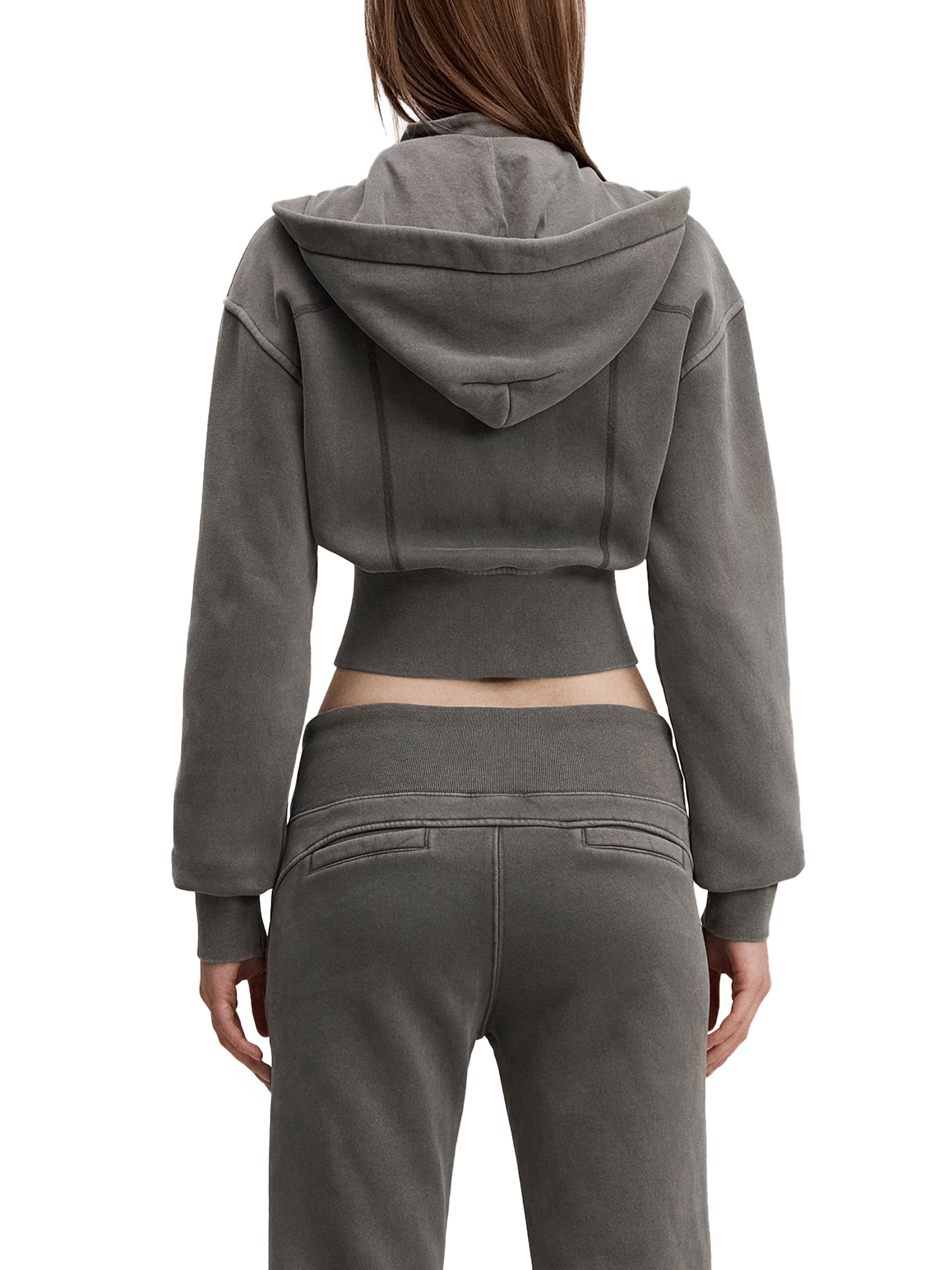 Vintage Washed Cropped Fleece Hoodie