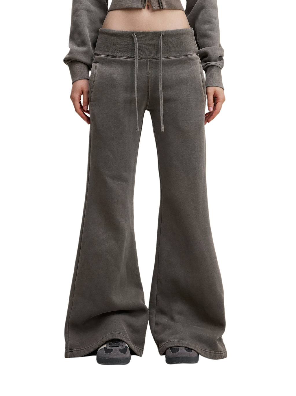 Vintage Washed Flared Fleece Pants